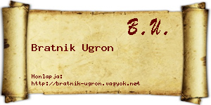 Bratnik Ugron névjegykártya